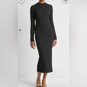 VINCE. Brand new w/ tags cashmere mock neck navy ribbed midi